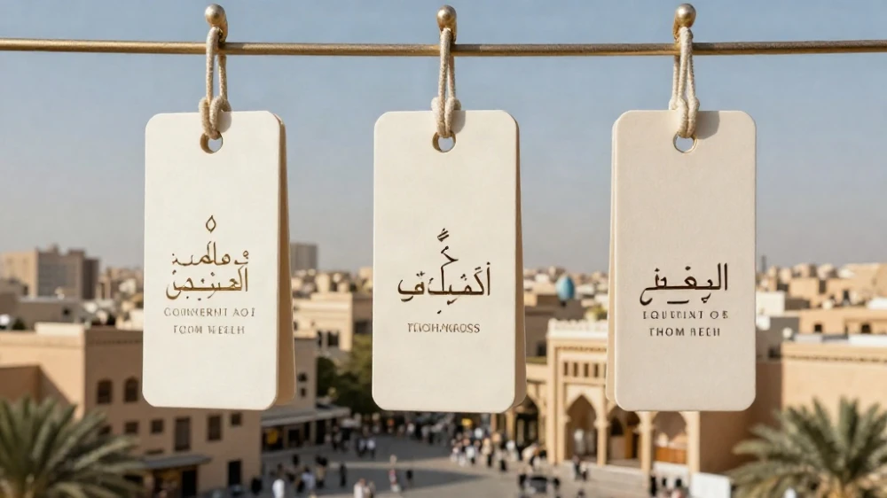 تصميم كروت تعليق للملابس جدة