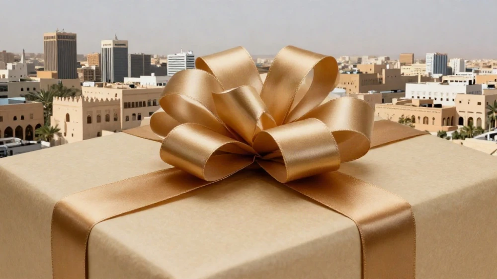 تغليف هدايا فاخر بأشرطة قماشية
