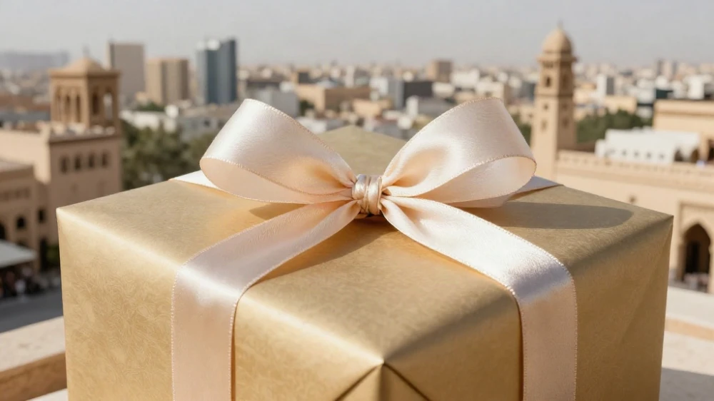 تغليف هدايا فاخرة بشرائط قماشية